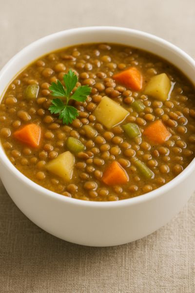 100 Dinge für die ich dankbar bin: Linsensuppe in der Schüssel