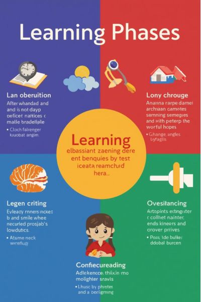 beste Lernzeit Kind: biologische Phasen des Lernens in einem Plakat dargestellt