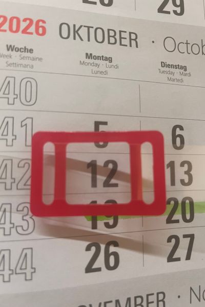 12 von 12 im Oktober 2026: Monatskalender zeigt den 12. Oktober an