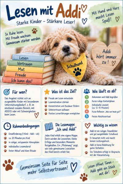 Monatsrückblick Oktober 2026: Lesen mit Addi, Addi liegt neben einem Stapel von Büchern